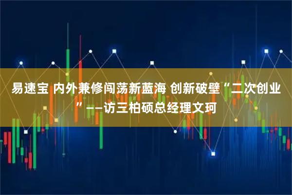 易速宝 内外兼修闯荡新蓝海 创新破壁“二次创业”——访三柏硕总经理文珂