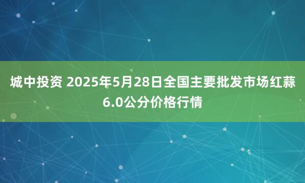 城中投资 2025年5月28日全国主要批发市场红蒜6.0公分价格行情